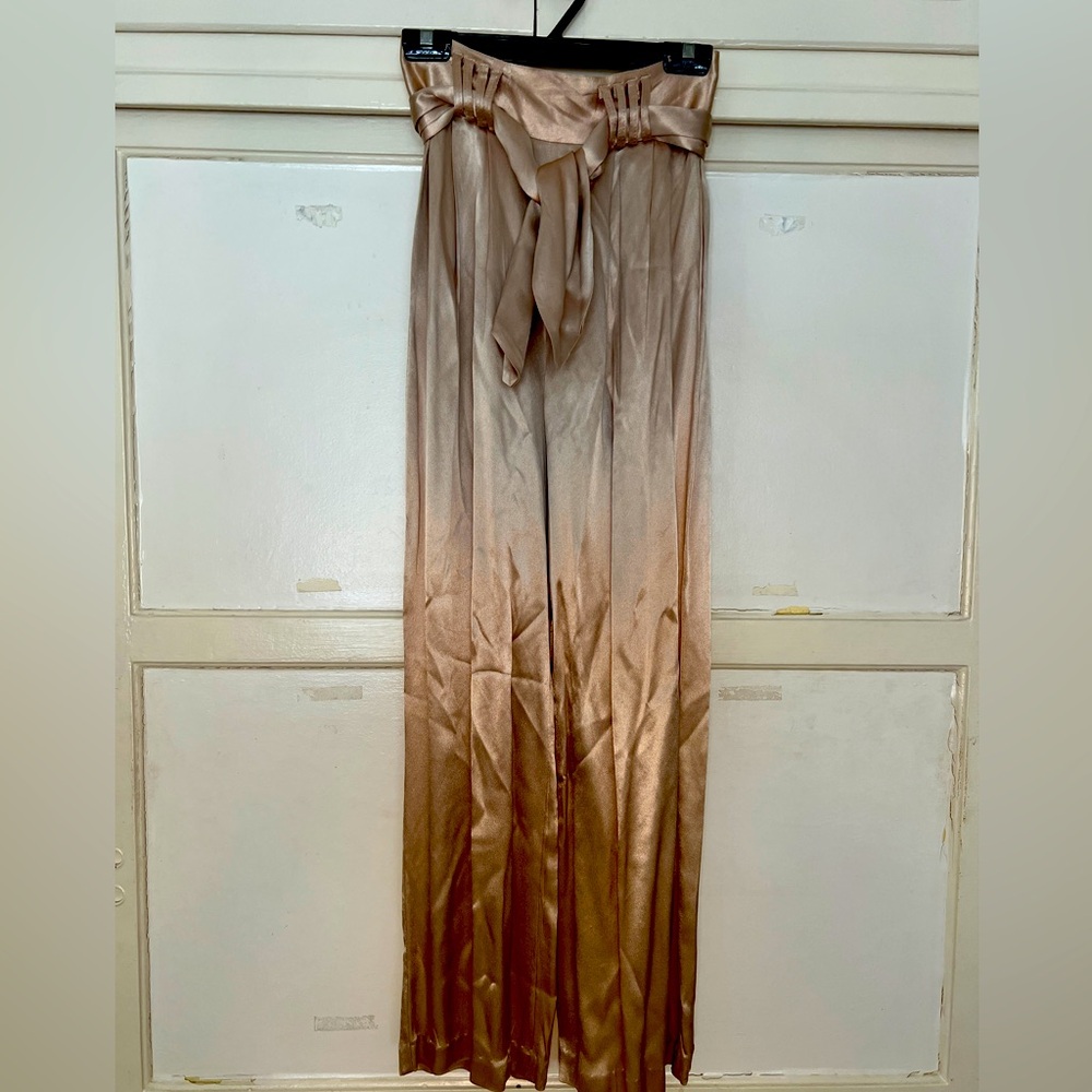 CACHE Gold Satin Dressy Pants
